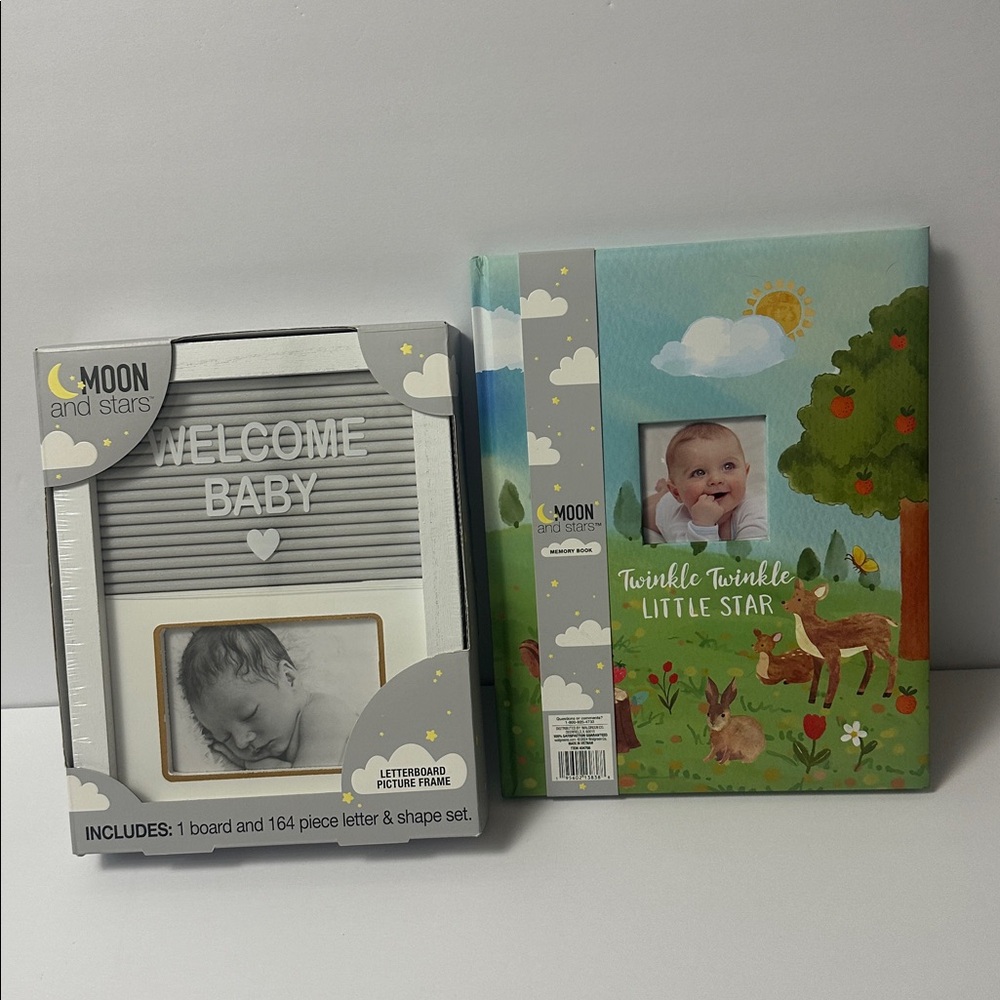 Baby Picture Frame Set - Gray and Multicolor